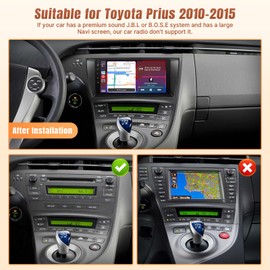 2+32GB Car Radio for Toyota Prius 2010 2011 2012 2013 2014 2015, KuTaiTai 9-inch Car Stereo Support Wireless CarPlay Android Auto Mirrorlink GPS WiFi Bluetooth FM DSP SWC
