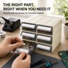 6-Pack Stackable Plastic Desktop Parts Storage Drawers with Labels