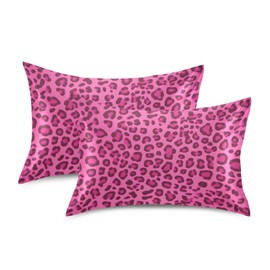 Zhirexin Leopard Satin Pillowcase, Smooth and Cool Silk Pillow Case, Soft and Breathable Envelope Closure Silk Pillowcase for Hair and Skin,King Size 20 x 40in