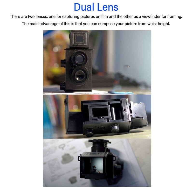 35MM Dual Lens Film Camera DIY Classic Retro Double Reflex