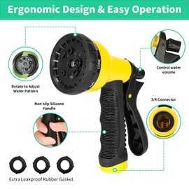 AMOOX Stainless Steel Metal 25FT Garden Hose, Flexible, Kink-Free, Lightweight, Crush Resistant Fittings Heavy Duty Water Hoses with Nozzles Water Hose for Yard, RV, Garden, Outdoor