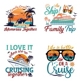 Family Cruise Door Magnets Decorations - 4 Pcs Family Cruise Ship Door Magnet Sticker Magnetic Waterproof Ship Cruise Essentials For Car Fridge Carnival Anniversary Birthday Party Decor