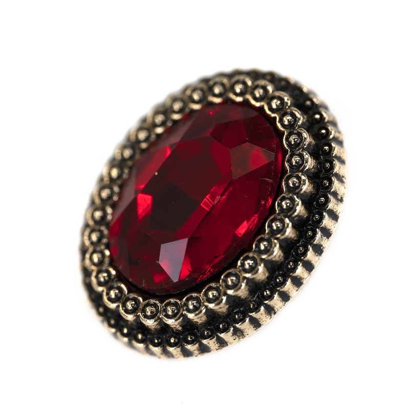 Craftisum 20 pcs Red Oval Rhinestone Metal Shank Sewing Coat