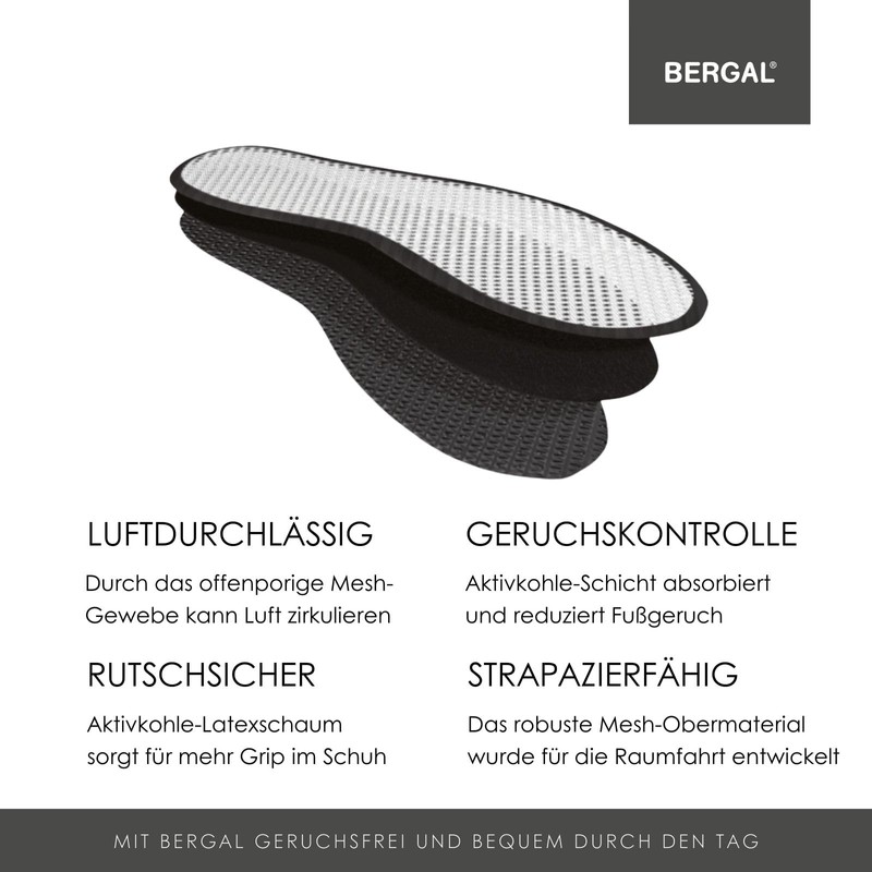 BERGAL Active Active Insoles for Hygienic Fresh Feet, Climate Control