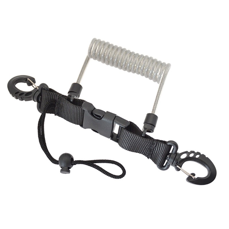 Spiral Coil Cable Anti-lost Camera Flashlights Safety Leash for Diving