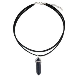Layered Choker Necklace Crystal Choker Suede Choker Stone Pendant Necklace Bohemia Jewelry for Women and Girls