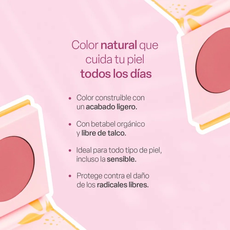 Rubor De Betabel Teia Cosméticos Cremoso Libre De Talco Tono