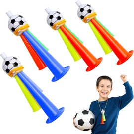 UOCAI Vuvuzela Football Trumpet Football Trumpet Football Made of Plastic, Fan Bun Football for Children Football Fans for Football Theme Party, World Cup Pack of 3