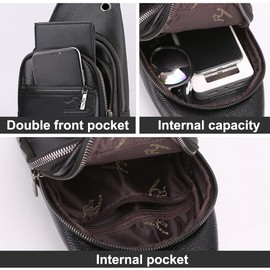 NEUSOP Chest Bag Men's Shoulder Bag Sling Bag Crossbody Bag Men's Shoulder Bag Waterproof Shoulder Bags Handbag Men's Crossbody Backpack for Sports Work Cycling Travel, black