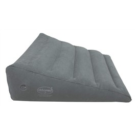 ObboMed HR-7620, New & Handy AIR Valve for Easy Inflation/deflation,Heavy Duty Inflatable Bed Wedge Pillow with Velour Surface for Sleeping Travel Trip Vacation; inflated Size M: 24” x 28” x 7.5-1.5”
