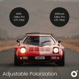 Okko Pro Range Circular Polarizer Filter for Perfect Photography, Adjustable Polarization, Compatible with All Major Brands, Color Saturation Lens Filter. Break it, we Replace it, Free - 82mm