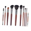 Minkissy Cosmetics Brush Set 10pcs Makeup Brush Kit Wood Handles