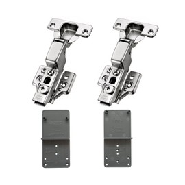 LOOTICH 95 Degree 3-Way Adjustment Clip-on Inset 35mm Soft Close Hinges with Hydraulic Damper for Kitchen Cabinet Cupboard Wardrobe Door Automatic Hinges with Drilling Template Pack of 2
