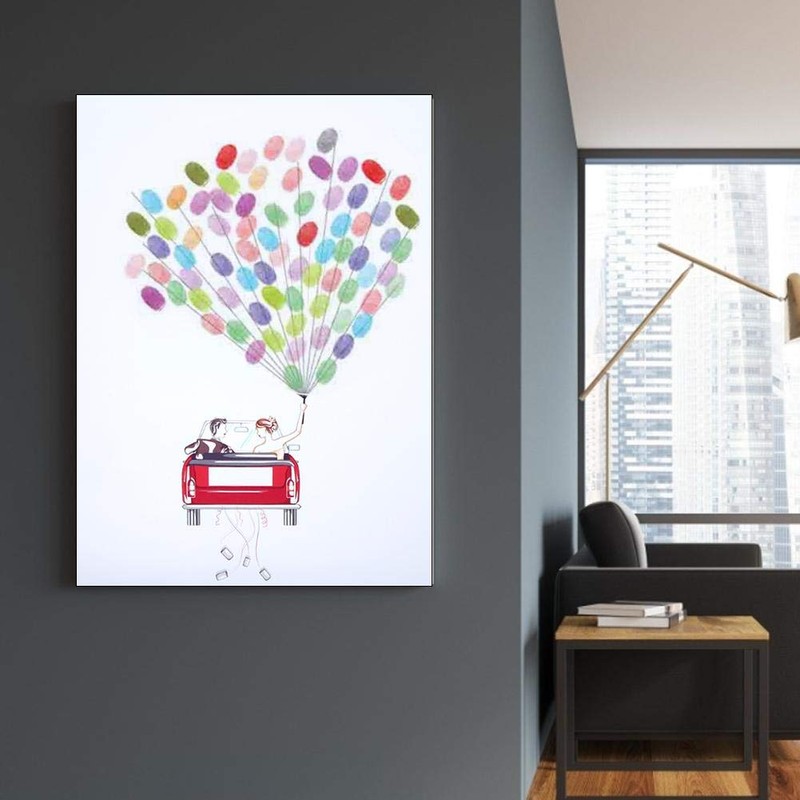 Fdit Fingerprint Guest Book Fingerprint Tree Canvas Creative DIY Fingerprint