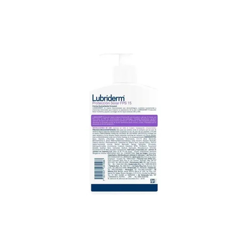 Crema protectora Lubriderm® Corporal Protección Solar Uv 15 en dosificador