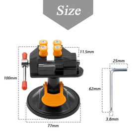 Mesee Mini Vice, Small Workbench Vice, Walnut Vise Tools, Universal Mini Drill Vise Suction Cup Carving Vise for DIY Craft Jewellery
