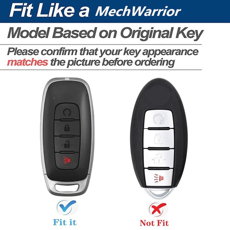 Heavy Zinc Alloy Key fob Case Cover with Keychain Compatible