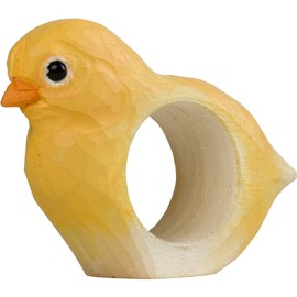 Wildlife Garden WG4563 Napkin Ring Chick - Hand Carved Wooden Napkin Ring for Table Decoration