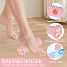 Rodillo de Masaje para Pies, Masajeador de Pies para Fascitis Plantar, Alivio del Dolor de Arco y Talón, Herramienta de Terapia de Tejido Profundo, Regalo para Relajación y Fitness (Rosa)