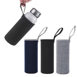 JEYORZY Pack of 3 Water Bottle Holders, Neoprene Bottle Protective Case, Water Bottle Bag with Adjustable Shoulder Strap, Water Bottle Bag, Insulated Bottle Holder for Hiking, Cycling, Multicoloured1
