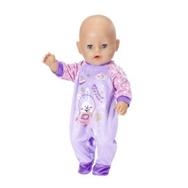 Zapf Creation 831090 BABY Born Happy Birthday Romper Doll Romper in Blue, Red or Pink Purple, Cuddly Onesie for 43 cm Dolls with Cosmic Motifs, Colour Not Selectable, 1 Piece