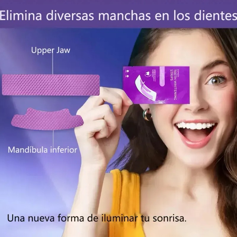 Tiras Blanqueadoras Dentales Zeravino de 28 Unidades con Sabor a