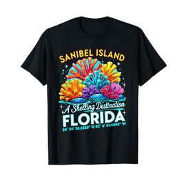 Sanibel Island Florida Shelling Coral Beach Design T-Shirt