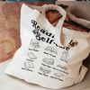 OTOUO Book Mental Health Canvas Tote Bag,Library Shoulder Bags,Inspiring Gifts