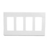 Leviton 4-Gang Decora Plus Wallplate Screwless Snap-On Mount, 80312-SW, White