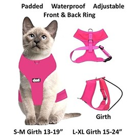 Dexil Luxury Cat Harness Padded and Water Resistant (Pink L-XL)