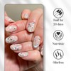 Press on Nails Short Almond False Nails White Bottom Layer