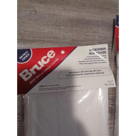 Bruce NEW Bruce Mop Replacement Cover, Microfiber, 5.5" x 17", Set of 2, Reusable