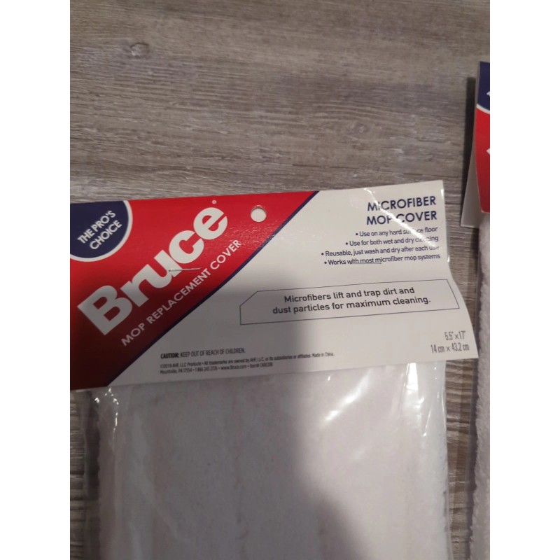 Bruce NEW Bruce Mop Replacement Cover, Microfiber, 5.5" x 17",