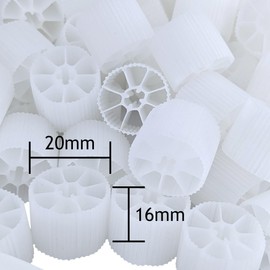 KoiMaster Moving Bed Bio Filter Media - 20mm, White, for Koi Ponds, Aquariums, Aquaculture, Aquaponics (1 Gallon)