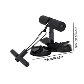 AIMALL Sit-Up Assistant with Double Suction Cup and Resistance Band Adjustable Height Foot Support Bar for Home Ab Core Leg Stretch Workout Fitness Equipment 9.44x7.87in