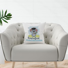 MUGFFINS HAIRDRESSER man Cushion Padding included - in English - Koalafied - Funny gift - Pillow: cover and filling 15.7x15.7 inches