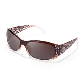 LVIOE Women's Sunglasses Polarized with Wraparound Frame,Rhinestone,Wave Pattern Design, Suit for Sports, Driving, Everyday Wear