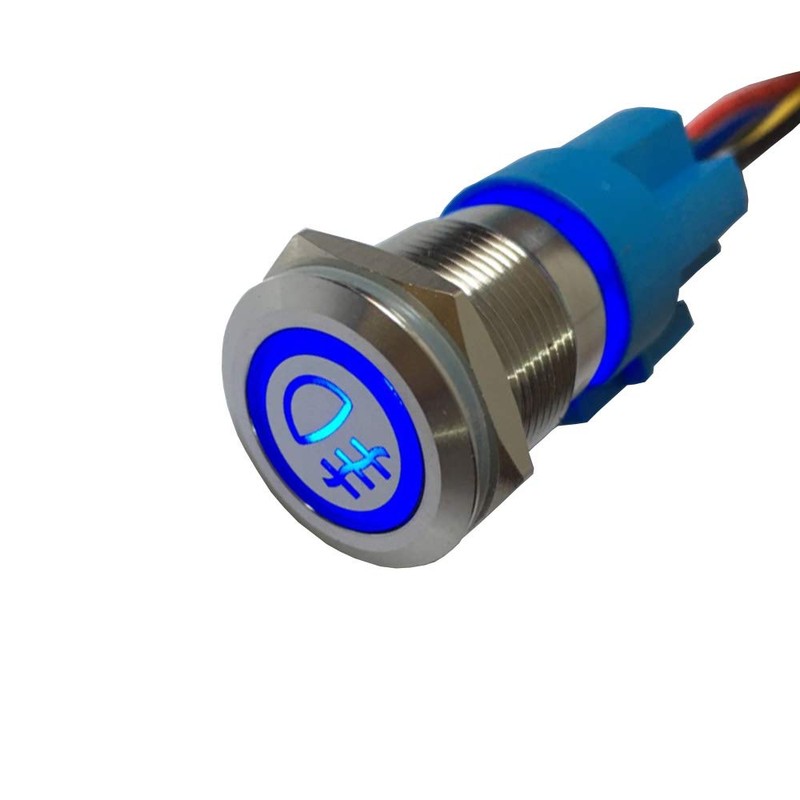 Mintice 12V Car Vehicle Blue LED Light Fog Push Button