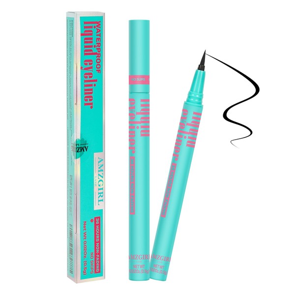 AMZGlRL Waterproof Liquid Eyeliner, Super Slim, Long Lasting, 16 Hour