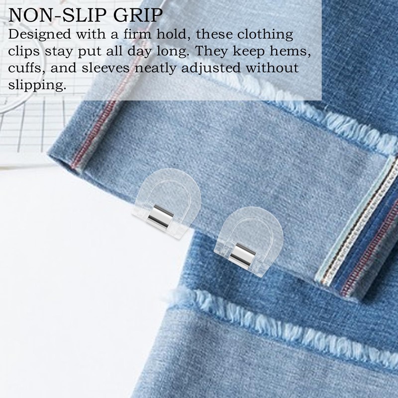 8Pcs Adjustable Hem Clips for Pants, Fabric Holders for Hemming