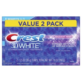 Crest 3D White Radiant Mint Whitening Toothpaste Pack of 2 3.5 Ounce