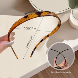 hurifeng 6 Pack No Pressure Headbands for Glasses Wearers - Flexible Non-Slip Hairbands, Matte Plastic with Teeth, for Women & Girls, Comfortable No Pressure, Ideal for Daily Use, Makeup & More