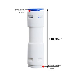 Hunken 6 Pcs 1/4" (6.4 MM) Push-to-Connect One-Way Check Valve, Quick Connect Tube Fittings for RO Systems, Reverse Osmosis Water Filters & Purifiers