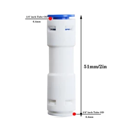 Hunken 6 Pcs 1/4" (6.4 MM) Push-to-Connect One-Way Check Valve, Quick Connect Tube Fittings for RO Systems, Reverse Osmosis Water Filters & Purifiers