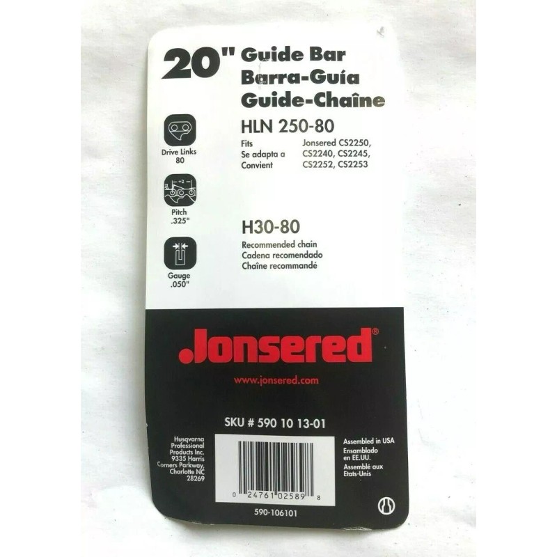 For Jonsered JONSERED 20" BAR & FREE CHAIN, 2250, 2245,