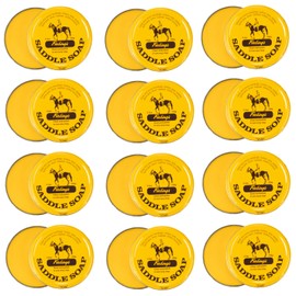 Fiebing's Yellow Saddle Soap for Leather (12 Pack, 3.5 oz Each, 42 oz Total) - Leather Cleaner & Conditioner to Soften, Protect & Restore Leathercraft - Leather Soap for Car Seat, Couch, Shoe, Purse