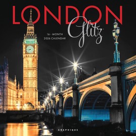 Graphique 2026 London Glitz Mini Wall Calendar | 7” x 7” | Thick Paper | Home & Office Organizer | Large Monthly Grid | 3 Languages & Marked Holidays | 4 Month Preview Page for 2027