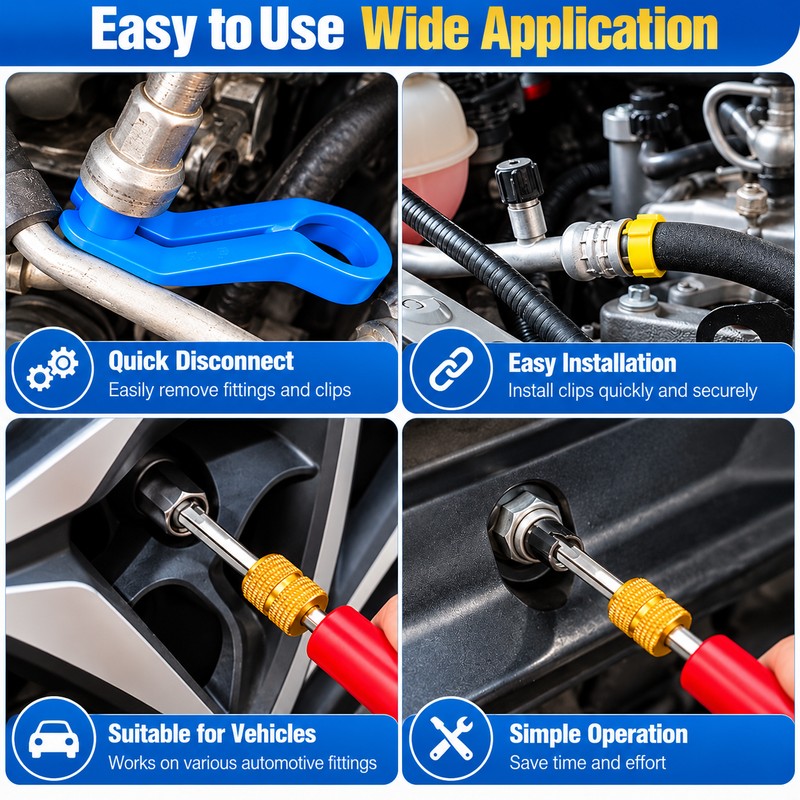 Fuel Line Disconnect Tool Set for Auto Maintenance – Angled