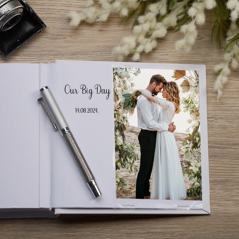 25th Anniversary White Photo Album Gift Boxed 4 x 6