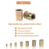 Keadic 90Pcs Metric Mixed Zinc Plated Carbon Steel Rivet Nut